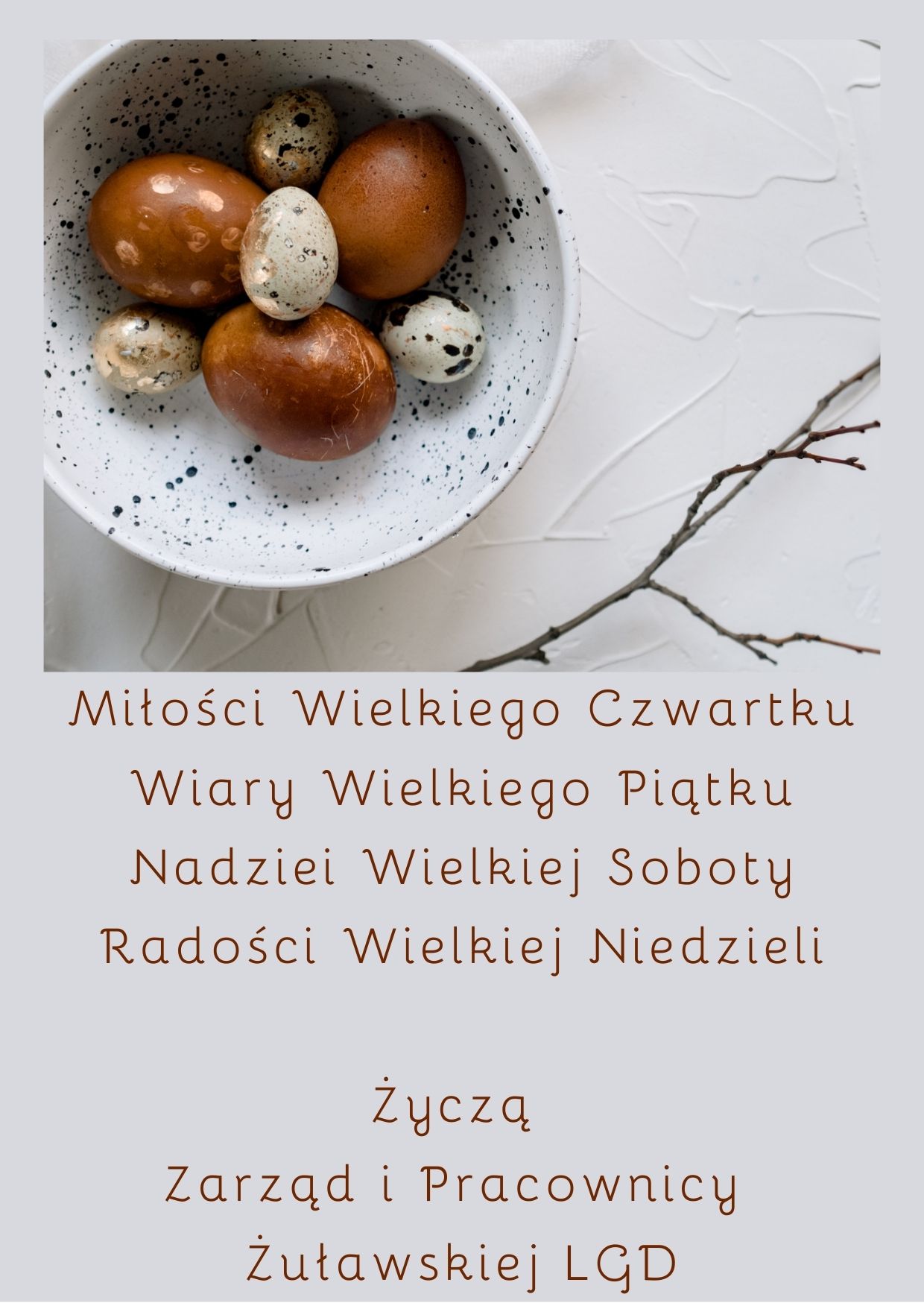 Szara Minimalistyczna Wielkanoc Życzenia Kartka 