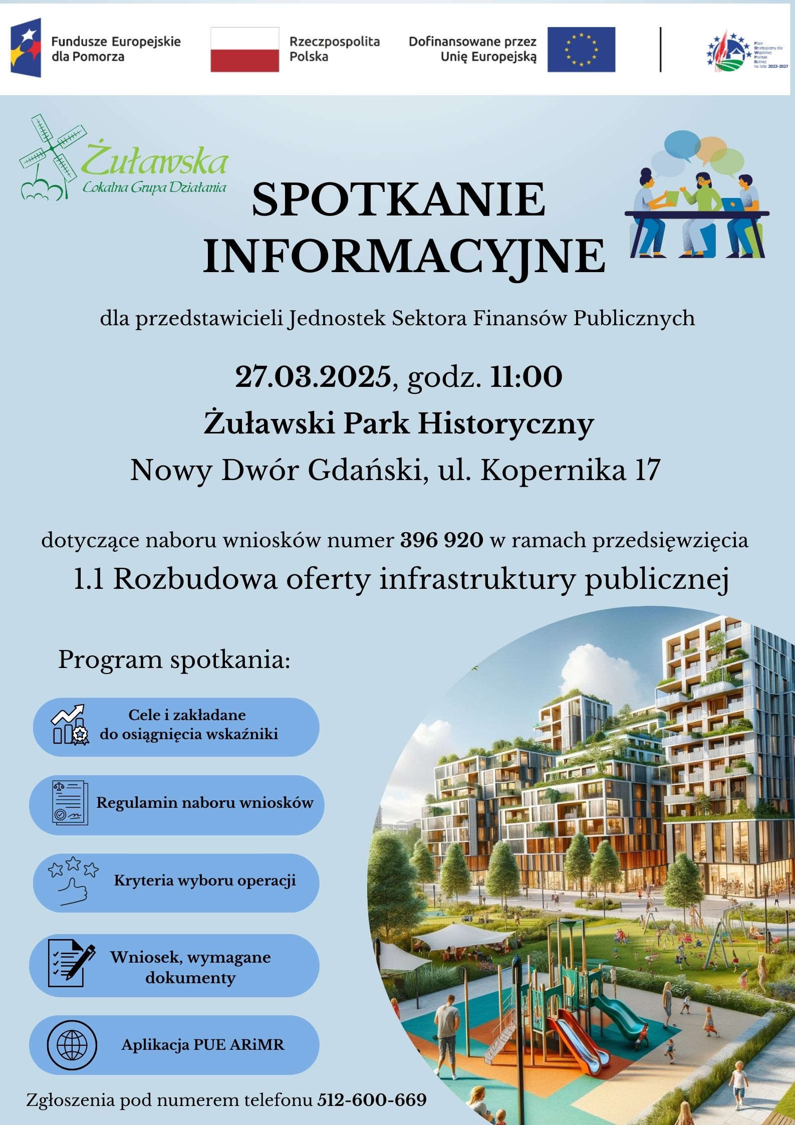 plakat na spotkanie mała infrastruktura